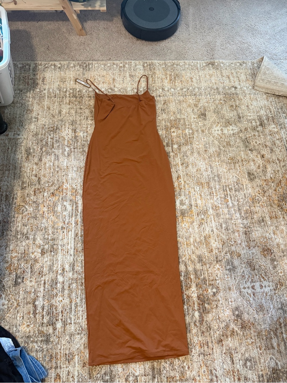 SKIMS Fits Everybody Long Slip Maxi Dress in Bronze - Picture 4 of 4